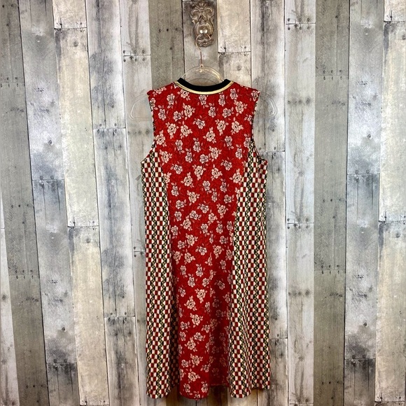 Johnny Was Live Gold Trim Floral Mixed Pattern Dress Size Small. - Picture 2 of 11